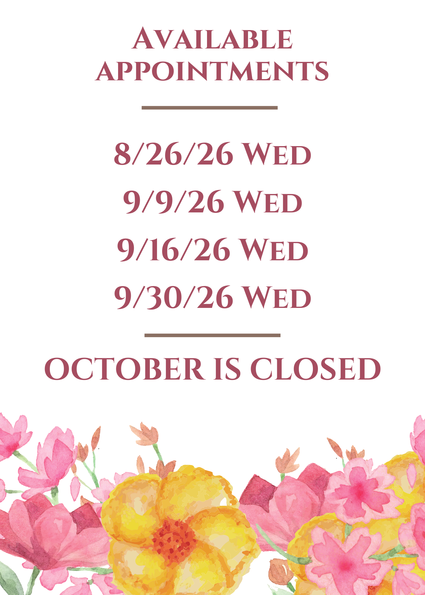 Available Appointments